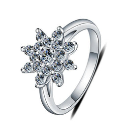 Simple Fashion Flower Shape Engagement Ring