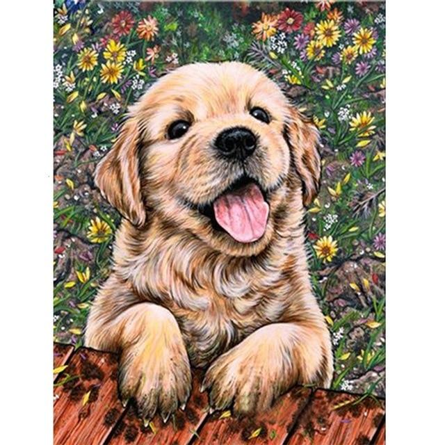 Paint by Numbers Kit Cute Dog Puppy
